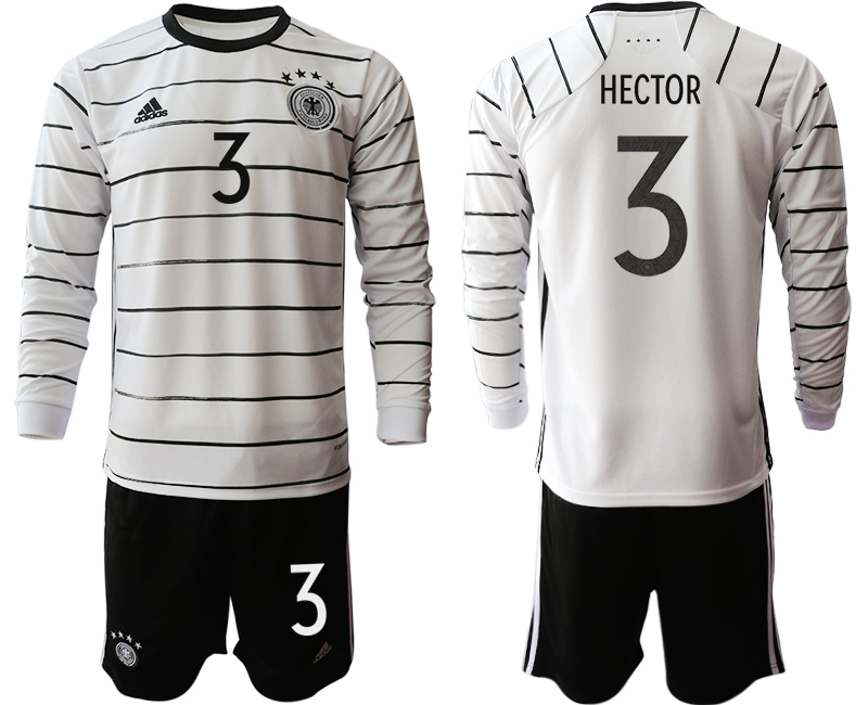 Men 2021 European Cup Germany home white Long sleeve #3 Soccer Jersey->germany jersey->Soccer Country Jersey